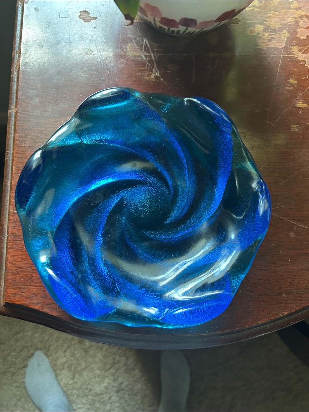 Beautiful rare Fenton. Cobalt depression glass.